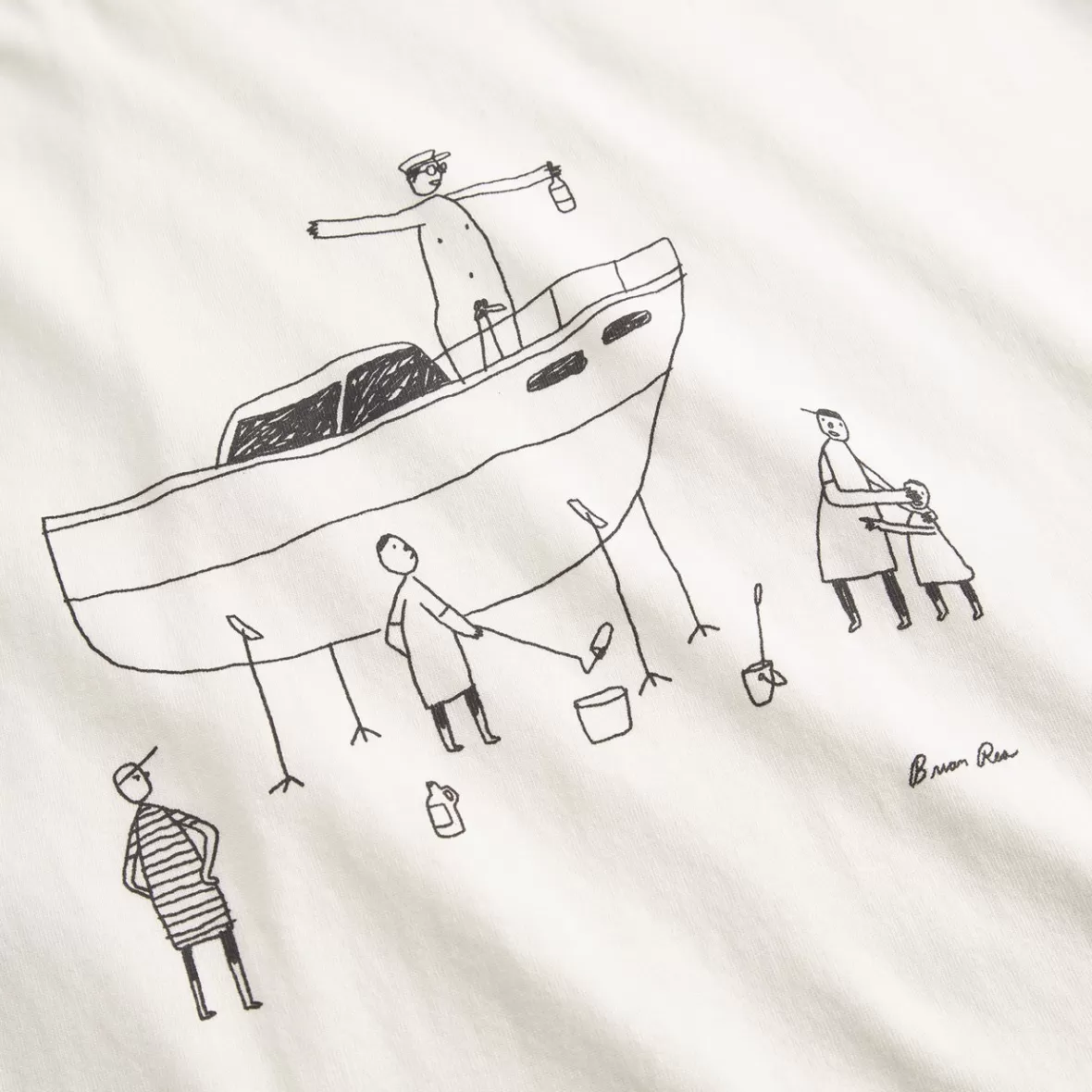 T-Shirts | DEDICATED T-shirt Stockholm All Out Boat Off-White