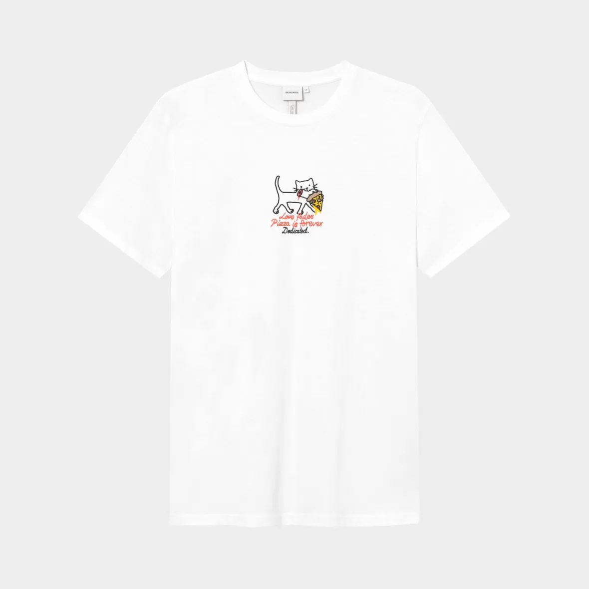 T-Shirts | DEDICATED T-shirt Stockholm Pizza Love White