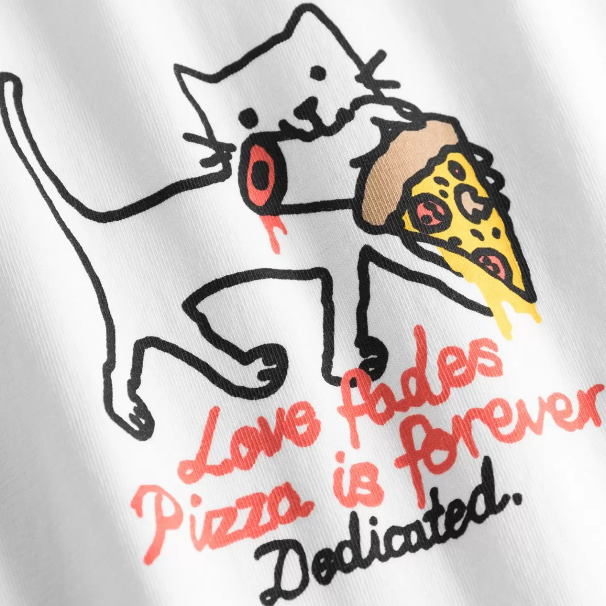 T-Shirts | DEDICATED T-shirt Stockholm Pizza Love White