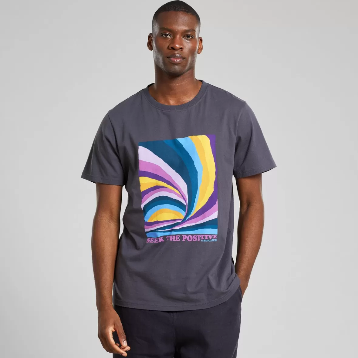 T-Shirts | DEDICATED T-shirt Stockholm Wave Sunset Charcoal