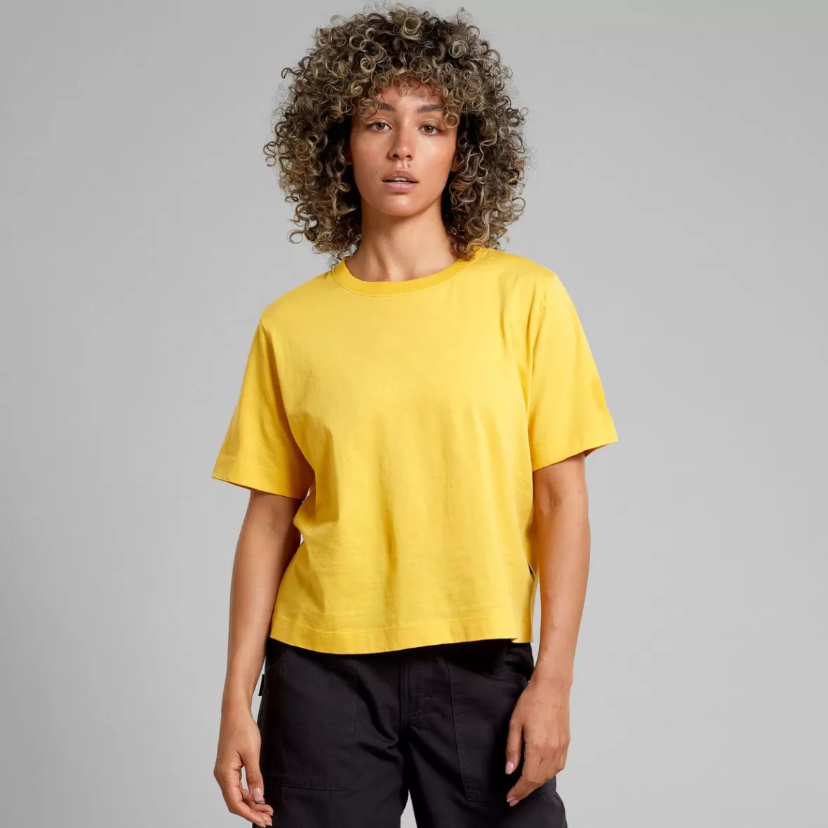 Base T-Shirts | Basics | DEDICATED T-shirt Vadstena Base Misted Yellow