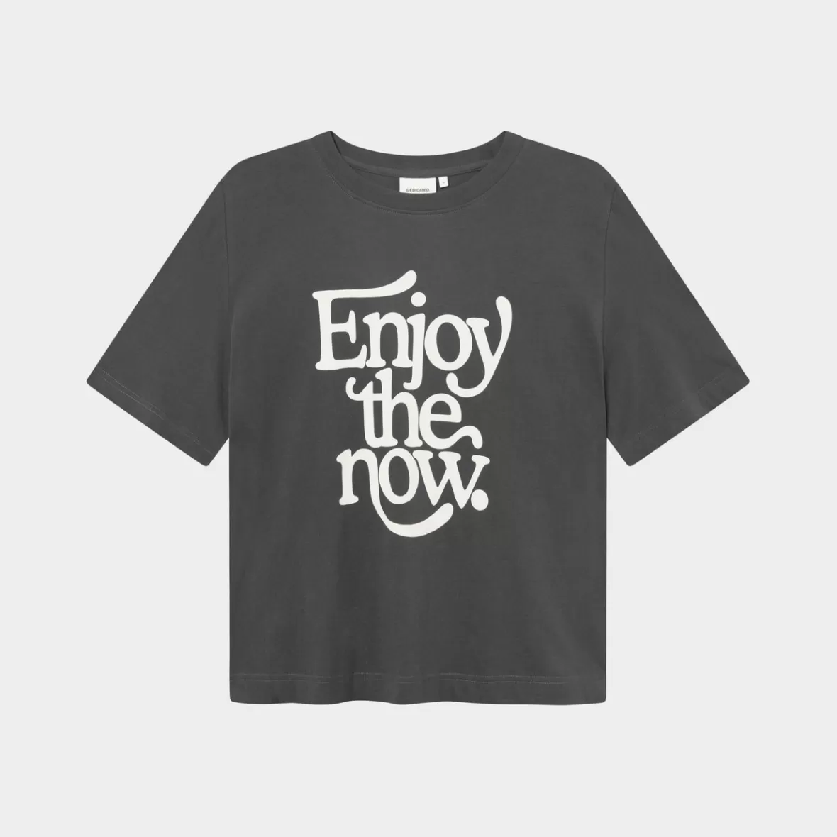 T-Shirts | DEDICATED T-shirt Vadstena Enjoy The Now Charcoal