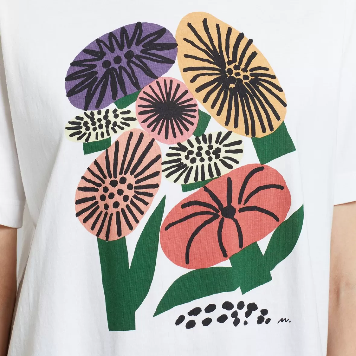 T-Shirts | DEDICATED T-shirt Vadstena Memphis Flowers White