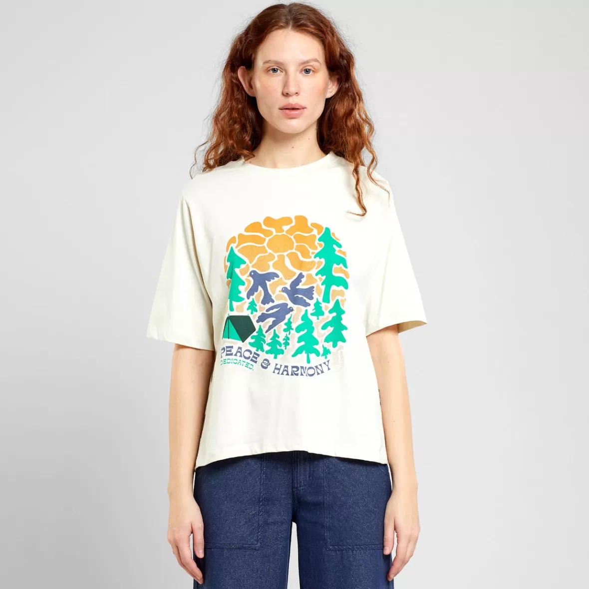 T-Shirts | DEDICATED T-shirt Vadstena Peace And Harmony Oat White