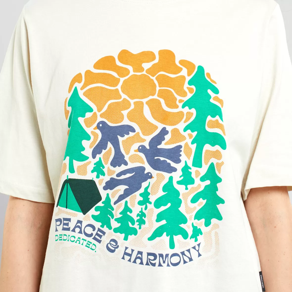 T-Shirts | DEDICATED T-shirt Vadstena Peace And Harmony Oat White