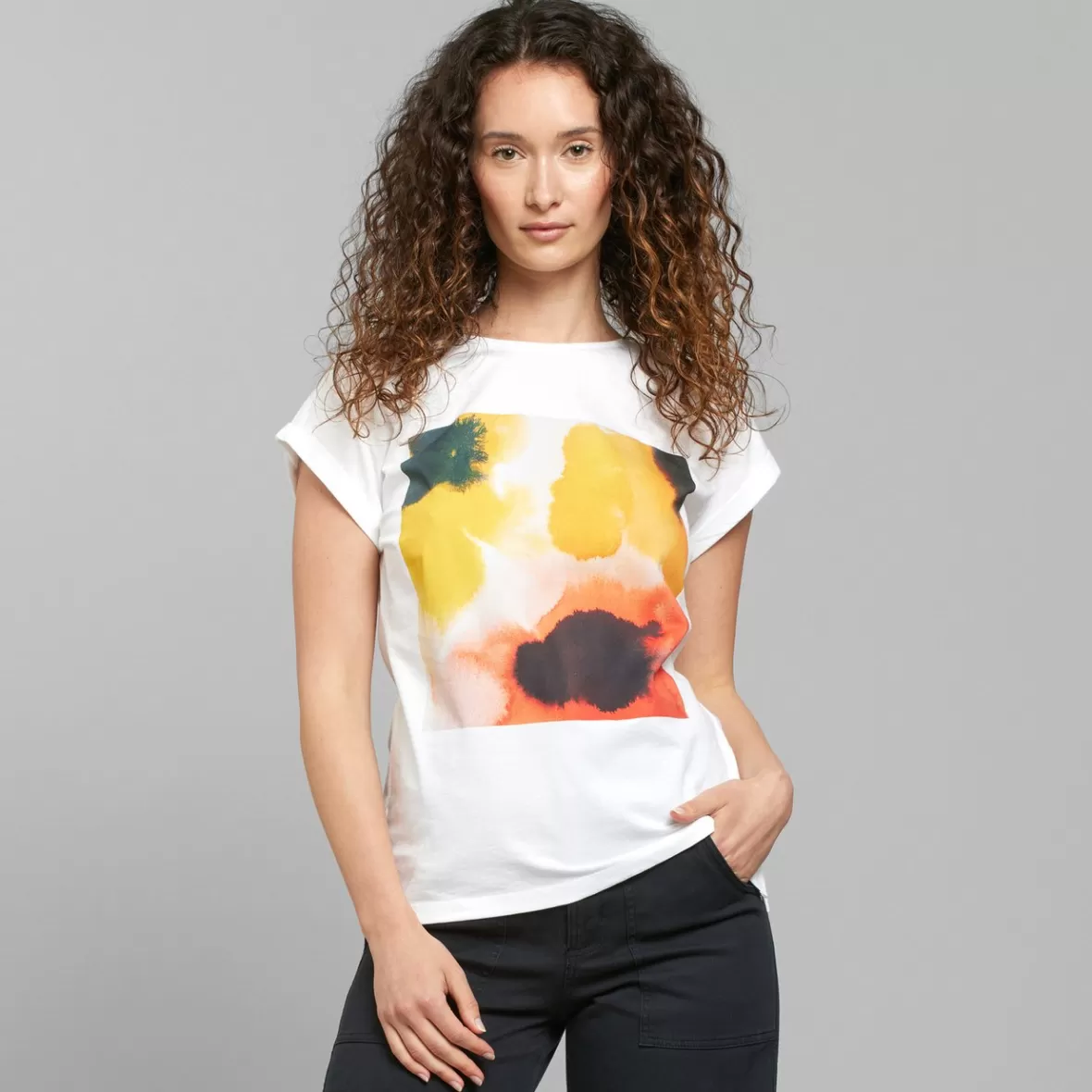 T-Shirts | DEDICATED T-shirt Visby Flowers White