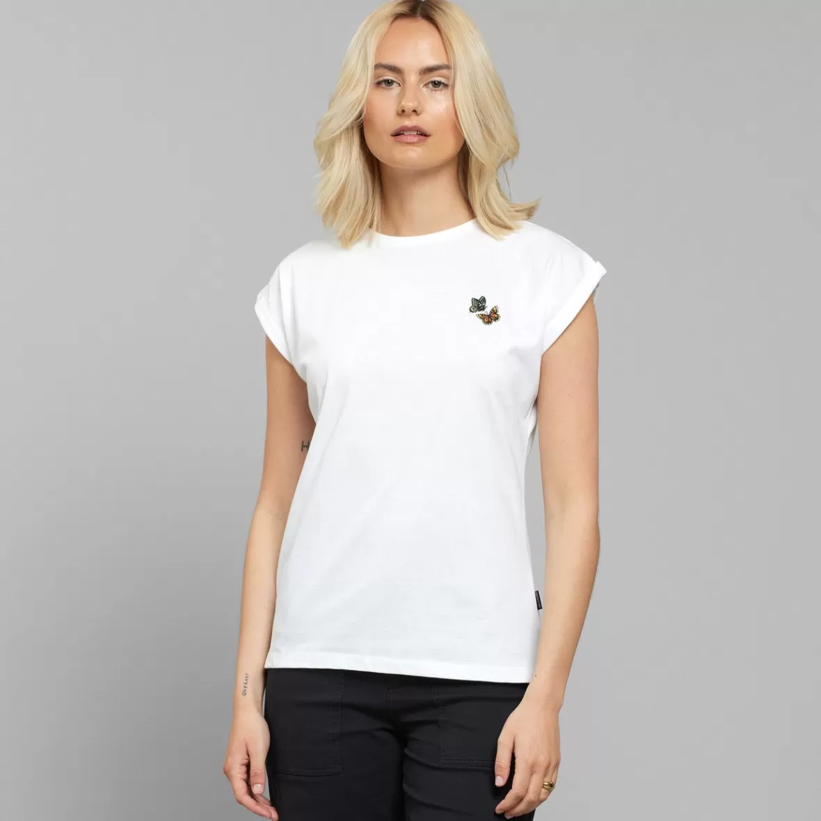 T-Shirts | DEDICATED T-shirt Visby Flying Butterflies White