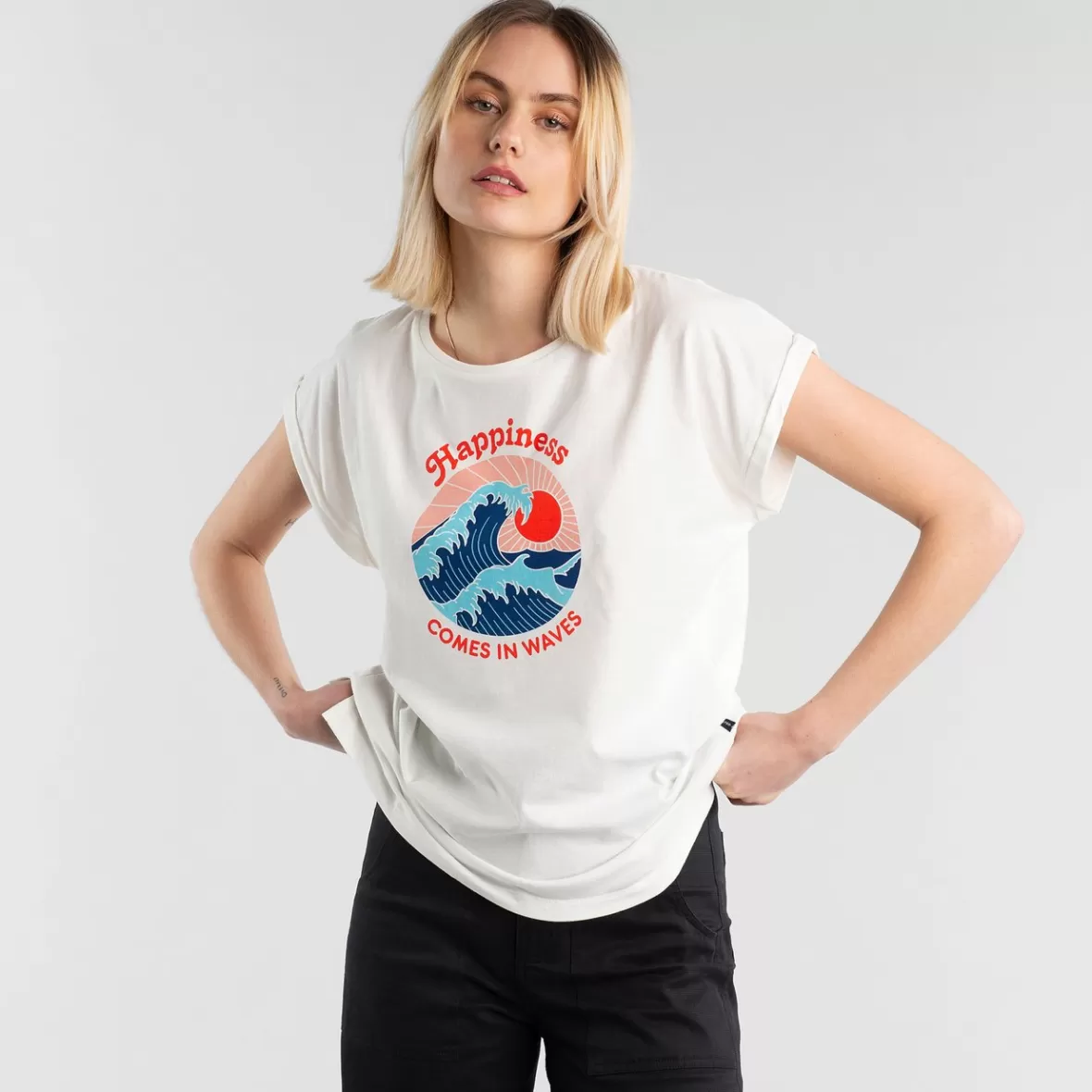 T-Shirts | DEDICATED T-shirt Visby Happiness Off-White