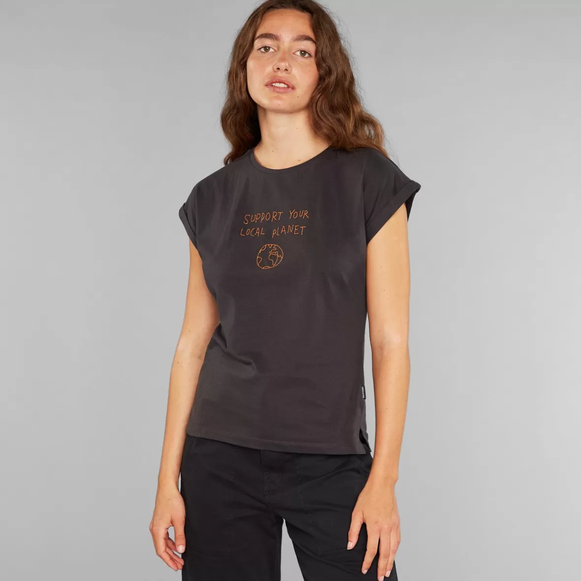 T-Shirts | DEDICATED T-shirt Visby Local Planet Charcoal