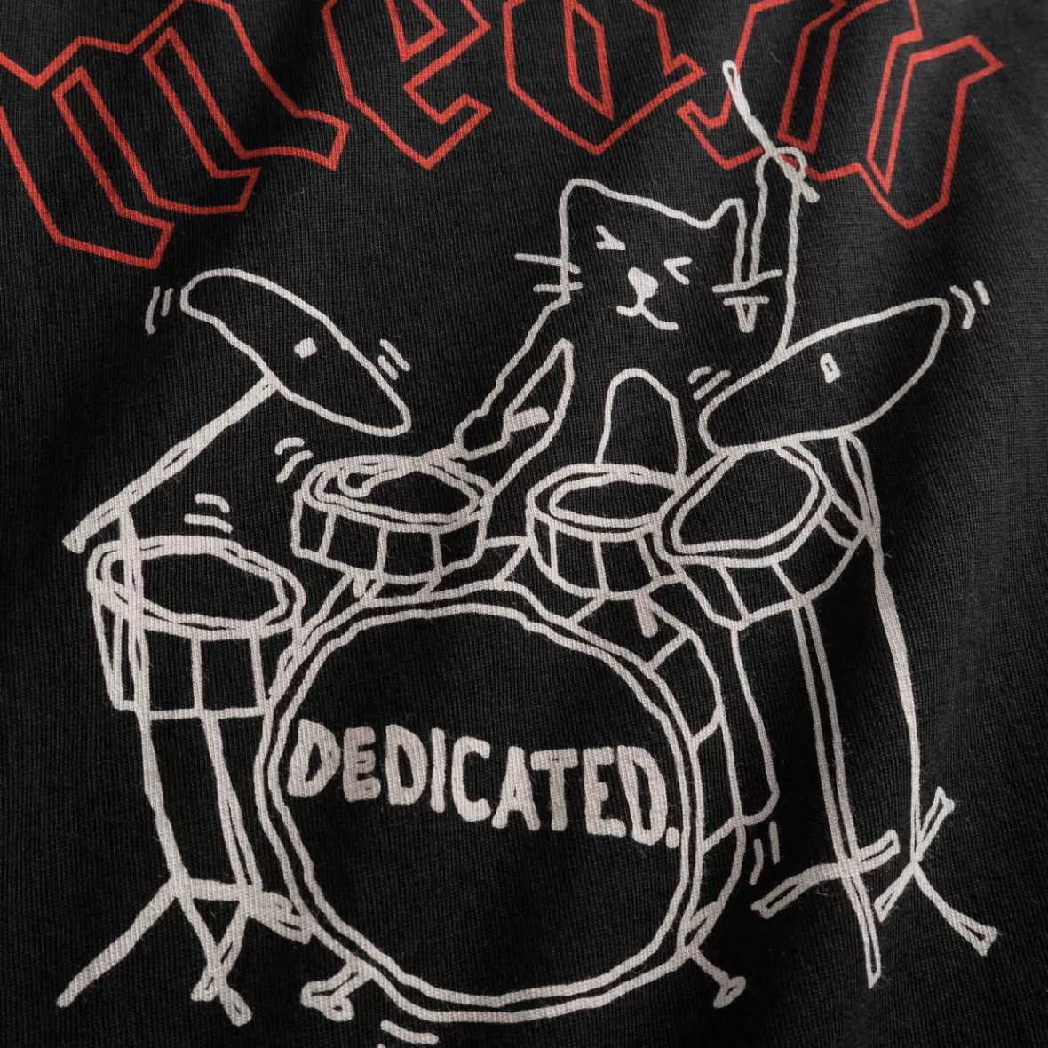 T-Shirts | DEDICATED T-shirt Visby Meow Black