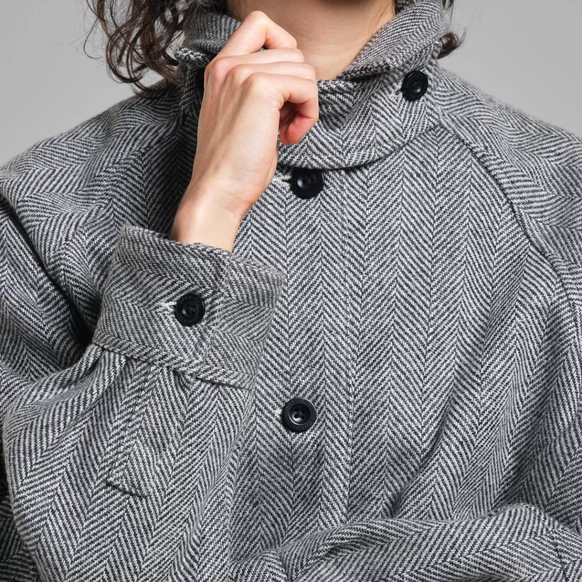 Jackets | DEDICATED Wool Jacket Nabben Herringbone Black