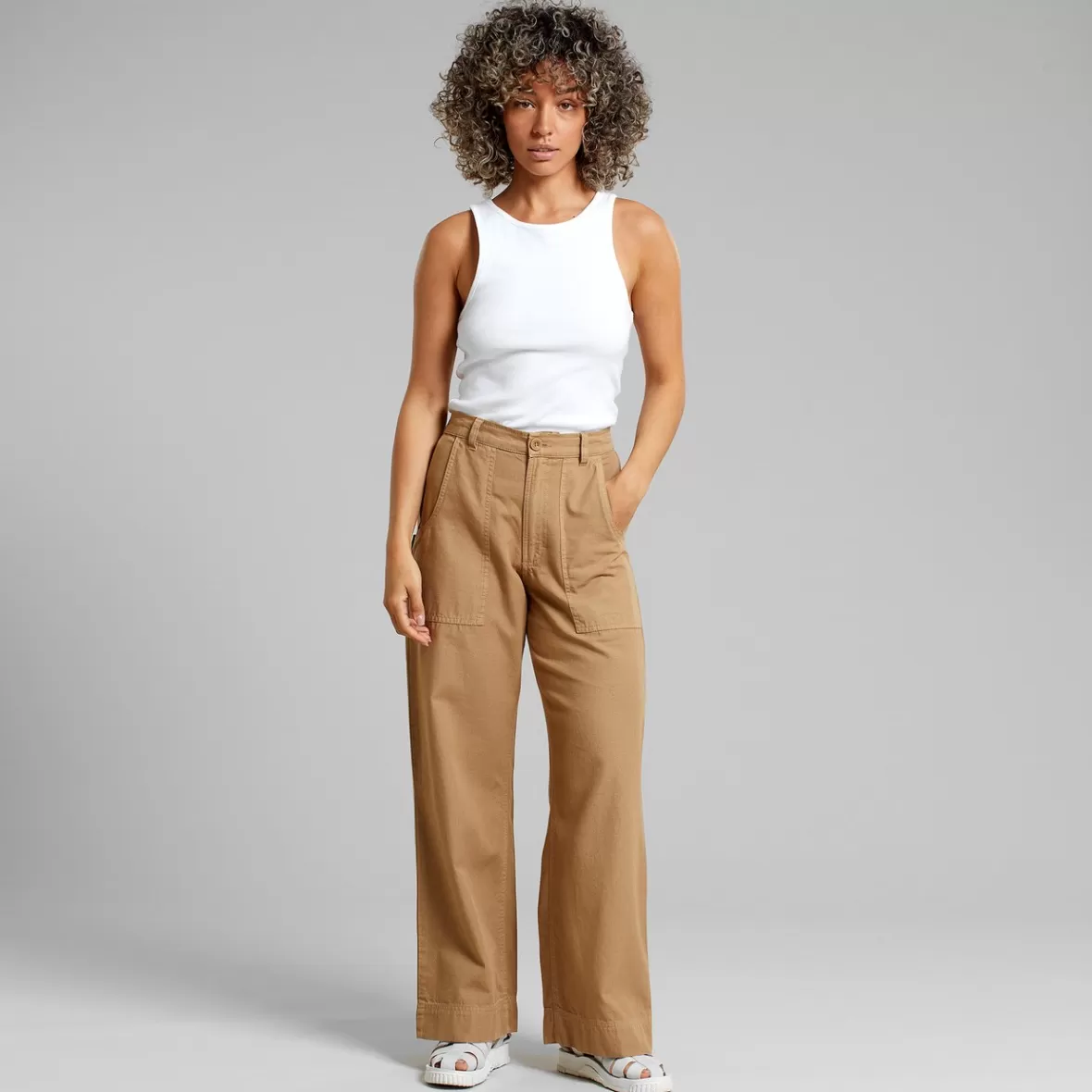 Pants | DEDICATED Workwear Pants Vara Canvas Kelp Beige