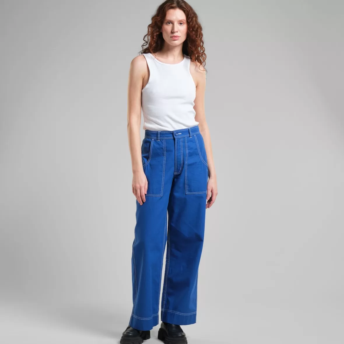 Pants | DEDICATED Workwear Pants Vara Canvas Surf Blue