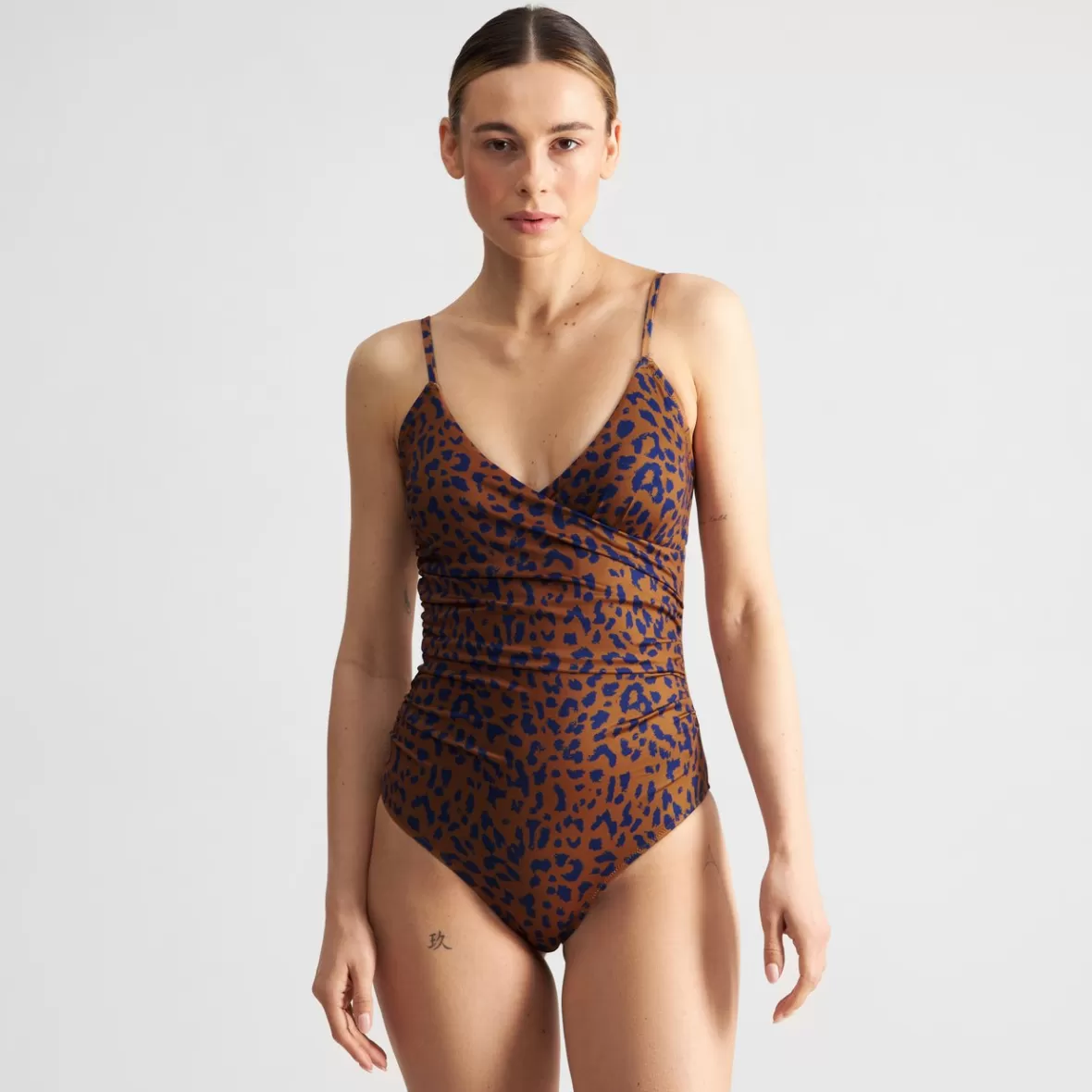 Swimwear | DEDICATED Wrap Swimsuit Klinte Leopard Light Brown