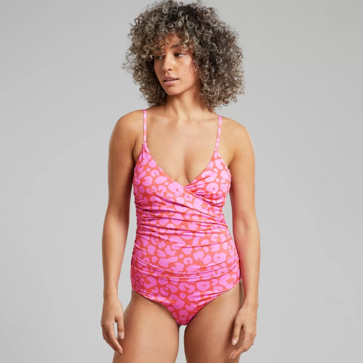 Swimwear | DEDICATED Wrap Swimsuit Klinte Painted Leopard Red